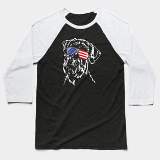 Giant Schnauzer American Flag patriotic dog Baseball T-Shirt